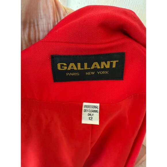 Vintage 80s Womens Gallant Red Wool Blazer Jacket Size 12 - Picture 11 of 12